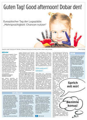 Foto Artikel: Europäischer Tag der Logopädie: „Mehrsprachigkeit: Chancen nutzen“